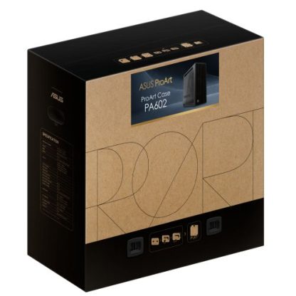 Asus ProArt PA602 Gaming Case w/ Glass Side, E-ATX, Front Grill, 2x 20cm Fans, IR Dust Indicator, USB-C 20Gps, Black
