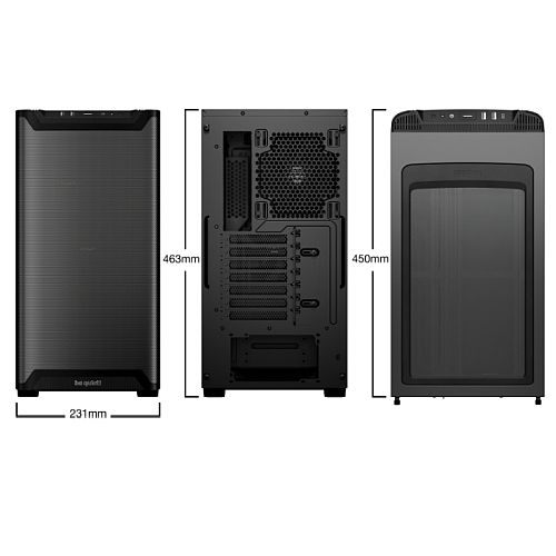 Be Quiet! Pure Base 501 Airflow Gaming Case, ATX, Compact Design, 2 Pure Wings 3 Fans, High Airflow Front & Top, USB-C, Black