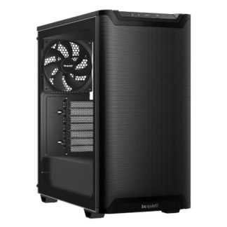 Be Quiet! Pure Base 501 Airflow Window Gaming Case w/ Glass Side, ATX, Compact Design, 2 Pure Wings 3 Fans, High Airflow Front & Top, USB-C, Black