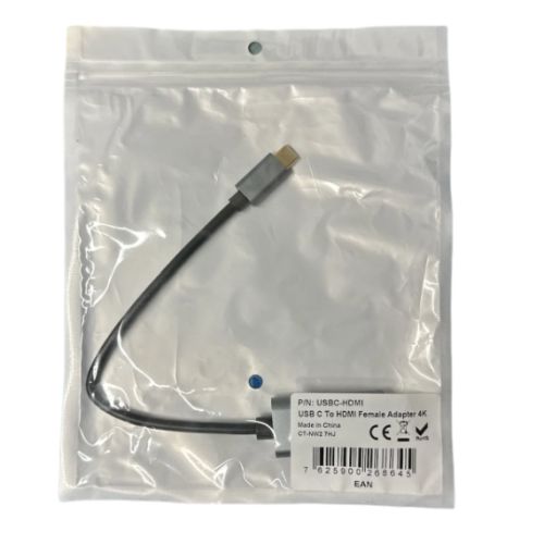 Jedel USB-C Male to HDMI Female Cable, 4K, 15cm, Black