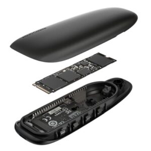 Asus Cobble M.2 PCIe/SATA SSD Caddy, USB 3.2 Gen2 Type-C, IP55 Water & Dust Resistant, Screwless Installation, Black