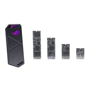 Asus ROG STRIX ARION M.2 NVMe SSD Caddy, USB 3.2 Gen2 Type-C, Aluminium, Thermal Pads, RGB Lighting, Hanger & USB-A Cable inc.