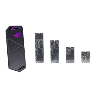 Asus ROG STRIX ARION M.2 NVMe SSD Caddy, USB 3.2 Gen2 Type-C, Aluminium, Thermal Pads, RGB Lighting, Hanger & USB-A Cable inc.