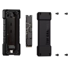 Asus TUF Gaming A2 M.2 PCIe/SATA SSD Caddy, USB 3.2 Gen2x2 Type-C, IP68, Drop Resistant, PS5 and Xbox Support