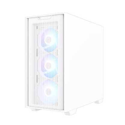 Asus A21 Plus ARGB Gaming Case w/ Glass Window, Micro ATX, 4x ARGB Fans, 380mm GPU & 360mm Radiator Support, Asus BTF Compatible, White