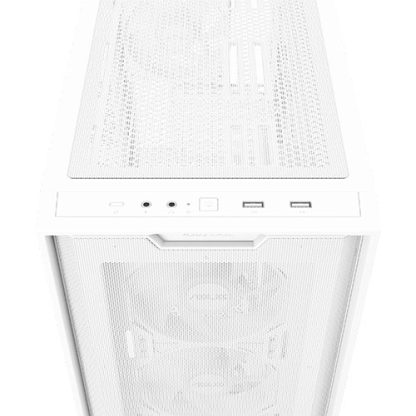 Asus A21 Plus ARGB Gaming Case w/ Glass Window, Micro ATX, 4x ARGB Fans, 380mm GPU & 360mm Radiator Support, Asus BTF Compatible, White