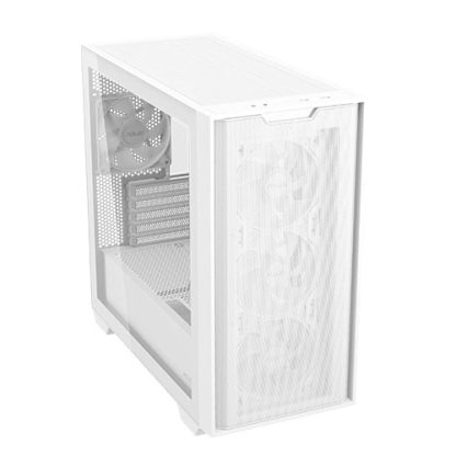Asus A21 Plus ARGB Gaming Case w/ Glass Window, Micro ATX, 4x ARGB Fans, 380mm GPU & 360mm Radiator Support, Asus BTF Compatible, White