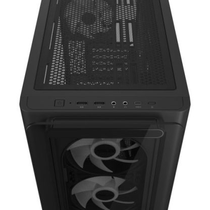 Asus A23 PLUS ARGB Gaming Case w/ Glass Side and Front, Micro ATX, 4x ARGB Fans, 380mm GPU & 360mm Radiator Support, USB-C, Asus BTF Compatible, Black
