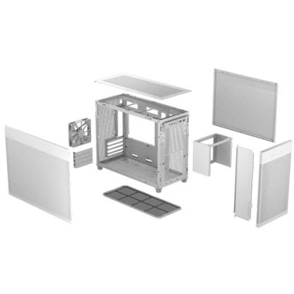 Asus Prime AP201 Gaming Case, Micro ATX, Quasi-Filter Mesh, USB-C, Tool-free Panels, 338mm GPU & 360mm Radiator Support, White