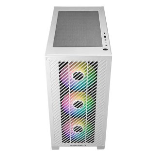 Cooler Master Elite 301 Gaming Case w/ Glass Side, Micro ATX, 3x ARGB Fans, PSU Shroud, Intake Grill, USB-C, White