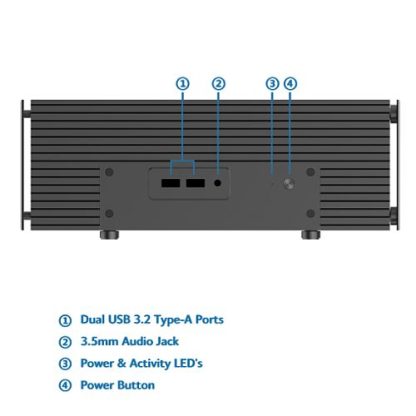 Akasa Turing AC Pro Contemporary Premium Fanless Case for Intel NUC 13 Pro, 40W TDP, 2.5” SSD/HDD, Vertical/Horizontal