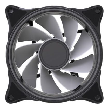 Vida Infinity01 Reverse Blade 12cm ARGB Dual Ring PWM Case Fan, Hydraulic Bearing, Infinity Mirror Effect, 500-1500 RPM, Black