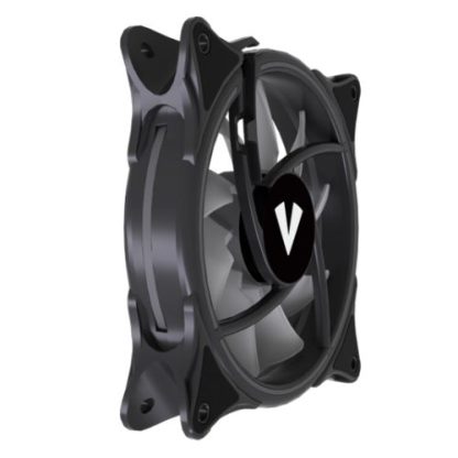 Vida Infinity01 Reverse Blade 12cm ARGB Dual Ring PWM Case Fan, Hydraulic Bearing, Infinity Mirror Effect, 500-1500 RPM, Black