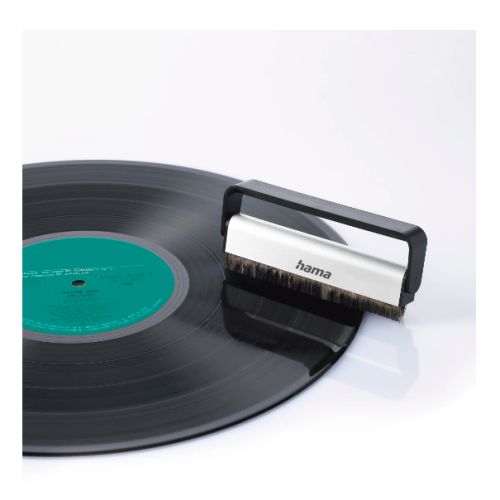 Hama Carbon Fibre Brush for Cleaning LPs, Aluminium Handle/Cleaning Frame
