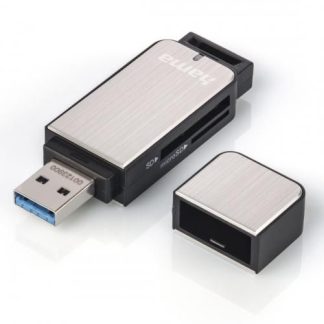 Hama External USB 3.0 Card Reader, SD/microSD, Silver, USB Powered