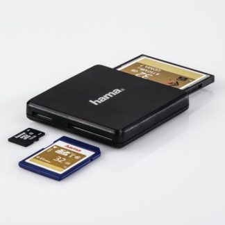 Hama External USB 3.0 Multi-Card Reader, SD/microSD/CF, Black, USB Powered