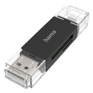 Hama External USB 3.0 Card Reader, SD/microSD, Anthracite, USB Powered
