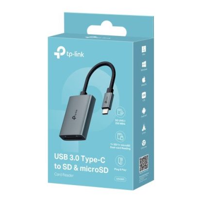 TP-LINK External USB 3.0 Type-C Card Reader, SD/microSD, UHS-I, Aluminium, USB Powered