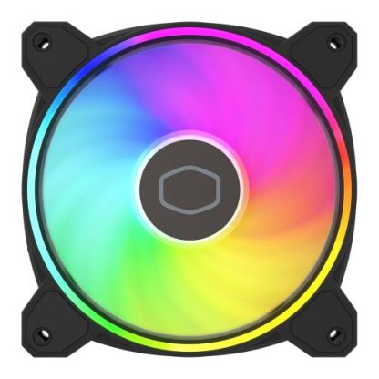 Cooler Master MasterFan MF120 Halo2 ARGB PWM 12cm Case Fan, Dual Loop Lighting, 0-2050 RPM, Rifle Bearing, Black