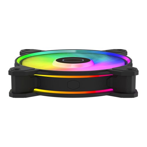Cooler Master MasterFan MF120 Halo2 ARGB PWM 12cm Case Fan, Dual Loop Lighting, 0-2050 RPM, Rifle Bearing, Black