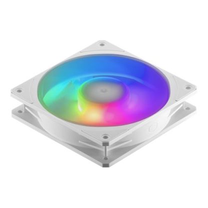 Cooler Master Mobius 120P ARGB PWM 12cm Case Fans (3-Pack), Ring Blade Design, 0-2400 RPM, Loop Dynamic Bearing, White, ARGB Controller Included