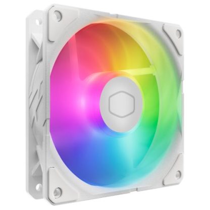 Cooler Master SickleFlow Edge 120 ARGB 12cm PWM Case Fans (3 Pack), Up to 2500 RPM, Loop Dynamic Bearing, LED Controller, White Edition