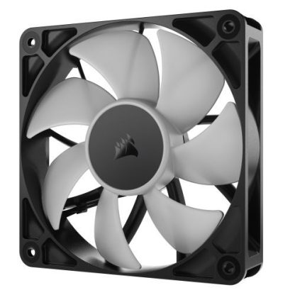 Corsair RS120 ARGB PWM 12cm Case Fan, Magnetic Dome Bearing, Daisy-Chain 4-Pin, 2100 RPM, AirGuide Tech, Black
