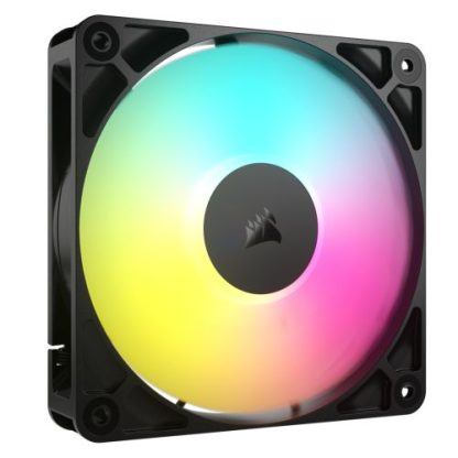 Corsair RS120 ARGB PWM 12cm Case Fans (3 Pack), Magnetic Dome Bearing, Daisy-Chain 4-Pin, 2100 RPM, AirGuide Tech, Black
