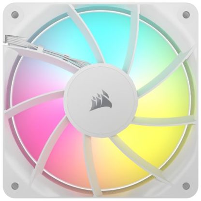 Corsair RS120 ARGB PWM 12cm Case Fans (3 Pack), Magnetic Dome Bearing, Daisy-Chain 4-Pin, 2100 RPM, AirGuide Tech, White