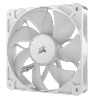 Corsair RS120 ARGB PWM 12cm Case Fans (3 Pack), Magnetic Dome Bearing, Daisy-Chain 4-Pin, 2100 RPM, AirGuide Tech, White