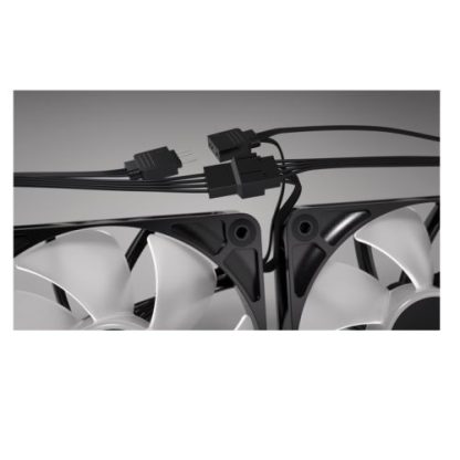 Corsair RS120 PWM 12cm Case Fan, Magnetic Dome Bearing, Daisy-Chain 4-Pin, 2100 RPM, AirGuide Tech, Black