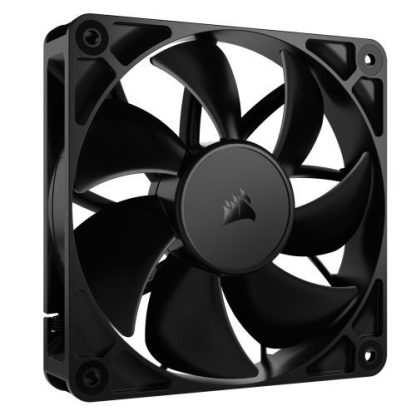 Corsair RS120 PWM 12cm Case Fans (3 Pack), Magnetic Dome Bearing, Daisy-Chain 4-Pin, 2100 RPM, AirGuide Tech, Black
