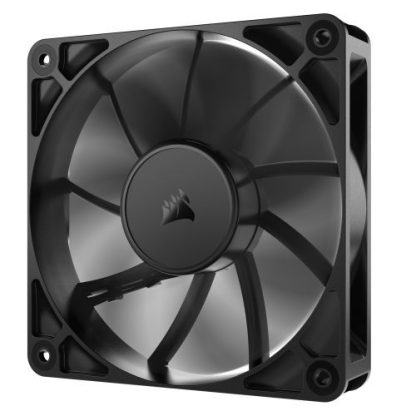 Corsair RS120 PWM 12cm Case Fans (3 Pack), Magnetic Dome Bearing, Daisy-Chain 4-Pin, 2100 RPM, AirGuide Tech, Black