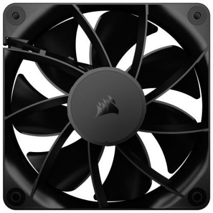 Corsair RS120 PWM 12cm Case Fans (3 Pack), Magnetic Dome Bearing, Daisy-Chain 4-Pin, 2100 RPM, AirGuide Tech, Black