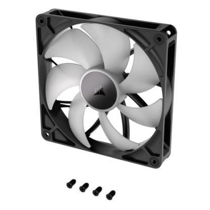 Corsair RS140 ARGB PWM 14cm Case Fan, Magnetic Dome Bearing, Daisy-Chain 4-Pin, 1700 RPM, AirGuide Tech, Black
