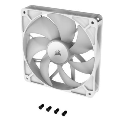 Corsair RS140 ARGB PWM 14cm Case Fan, Magnetic Dome Bearing, Daisy-Chain 4-Pin, 1700 RPM, AirGuide Tech, White