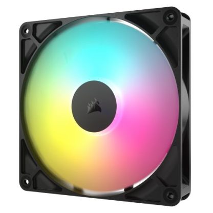 Corsair RS140 ARGB PWM 14cm Case Fans (2 Pack), Magnetic Dome Bearing, Daisy-Chain 4-Pin, 1700 RPM, AirGuide Tech, Black