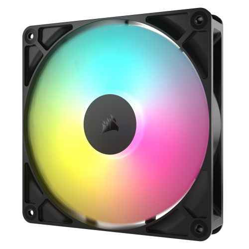 Corsair RS140 ARGB PWM 14cm Case Fans (2 Pack), Magnetic Dome Bearing, Daisy-Chain 4-Pin, 1700 RPM, AirGuide Tech, Black