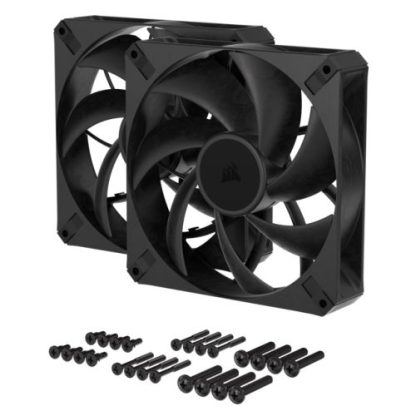 Corsair RS140 MAX 14cm PWM Thick Case Fans (2 Pack), 30mm Thick, Magnetic Dome Bearing, 1600 RPM, Liquid Crystal Polymer Construction