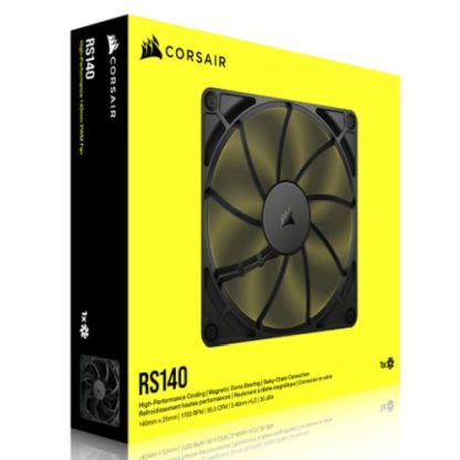 Corsair RS140 PWM 14cm Case Fan, Magnetic Dome Bearing, Daisy-Chain 4-Pin, 1700 RPM, AirGuide Tech, Black
