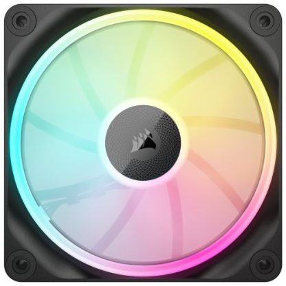 Corsair iCUE LINK LX120 12cm PWM RGB Case Fan, 18 RGB LEDs, Magnetic Dome Bearing, 2400 RPM, Black, Single Fan Expansion Kit