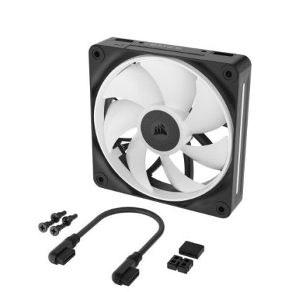 Corsair iCUE LINK LX120 12cm PWM RGB Case Fan, 18 RGB LEDs, Magnetic Dome Bearing, 2400 RPM, Black, Single Fan Expansion Kit