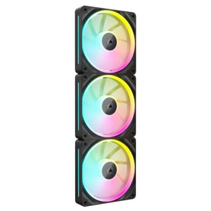 Corsair iCUE LINK LX120 12cm PWM RGB Case Fans (3-Pack), 18 RGB LEDs, Magnetic Dome Bearing, 2400 RPM, iCUE LINK Hub Included, Black
