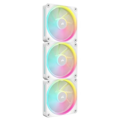 Corsair iCUE LINK LX120 12cm PWM RGB Case Fans (3-Pack), 18 RGB LEDs, Magnetic Dome Bearing, 2400 RPM, iCUE LINK Hub Included, White