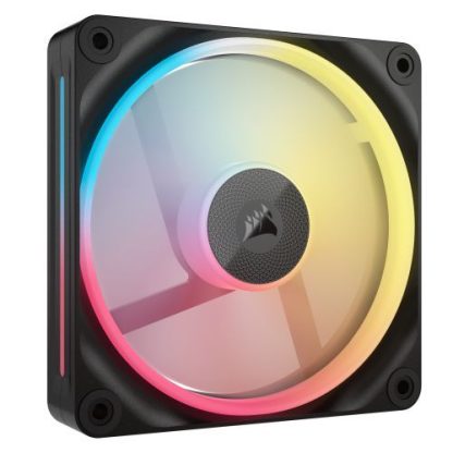 Corsair iCUE LINK LX120-R 12cm PWM Reverse Blade RGB Case Fans (3-Pack), 18 RGB LEDs, Magnetic Dome Bearing, 2400 RPM, iCUE LINK Hub Included, Black