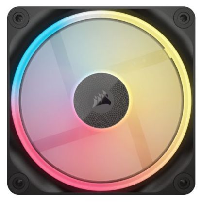 Corsair iCUE LINK LX120-R 12cm PWM Reverse Blade RGB Case Fans (3-Pack), 18 RGB LEDs, Magnetic Dome Bearing, 2400 RPM, iCUE LINK Hub Included, Black
