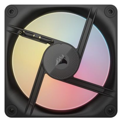 Corsair iCUE LINK LX120-R 12cm PWM Reverse Blade RGB Case Fans (3-Pack), 18 RGB LEDs, Magnetic Dome Bearing, 2400 RPM, iCUE LINK Hub Included, Black