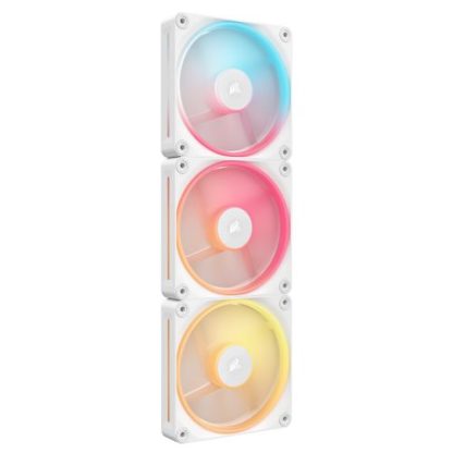 Corsair iCUE LINK LX120-R 12cm PWM Reverse Blade RGB Case Fans (3-Pack), 18 RGB LEDs, Magnetic Dome Bearing, 2400 RPM, iCUE LINK Hub Included, White