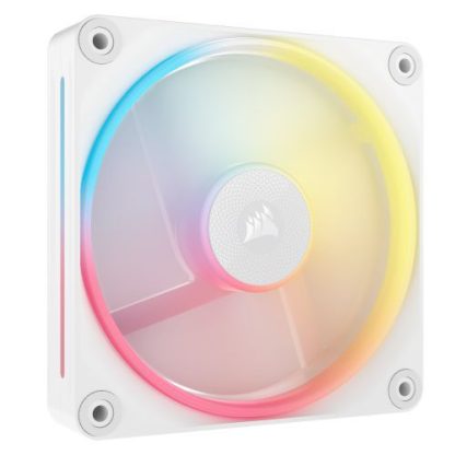 Corsair iCUE LINK LX120-R 12cm PWM Reverse Blade RGB Case Fans (3-Pack), 18 RGB LEDs, Magnetic Dome Bearing, 2400 RPM, iCUE LINK Hub Included, White