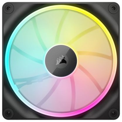 Corsair iCUE LINK LX140 14cm PWM RGB Case Fan, 18 RGB LEDs, Magnetic Dome Bearing, 2000 RPM, Black, Single Fan Expansion Kit